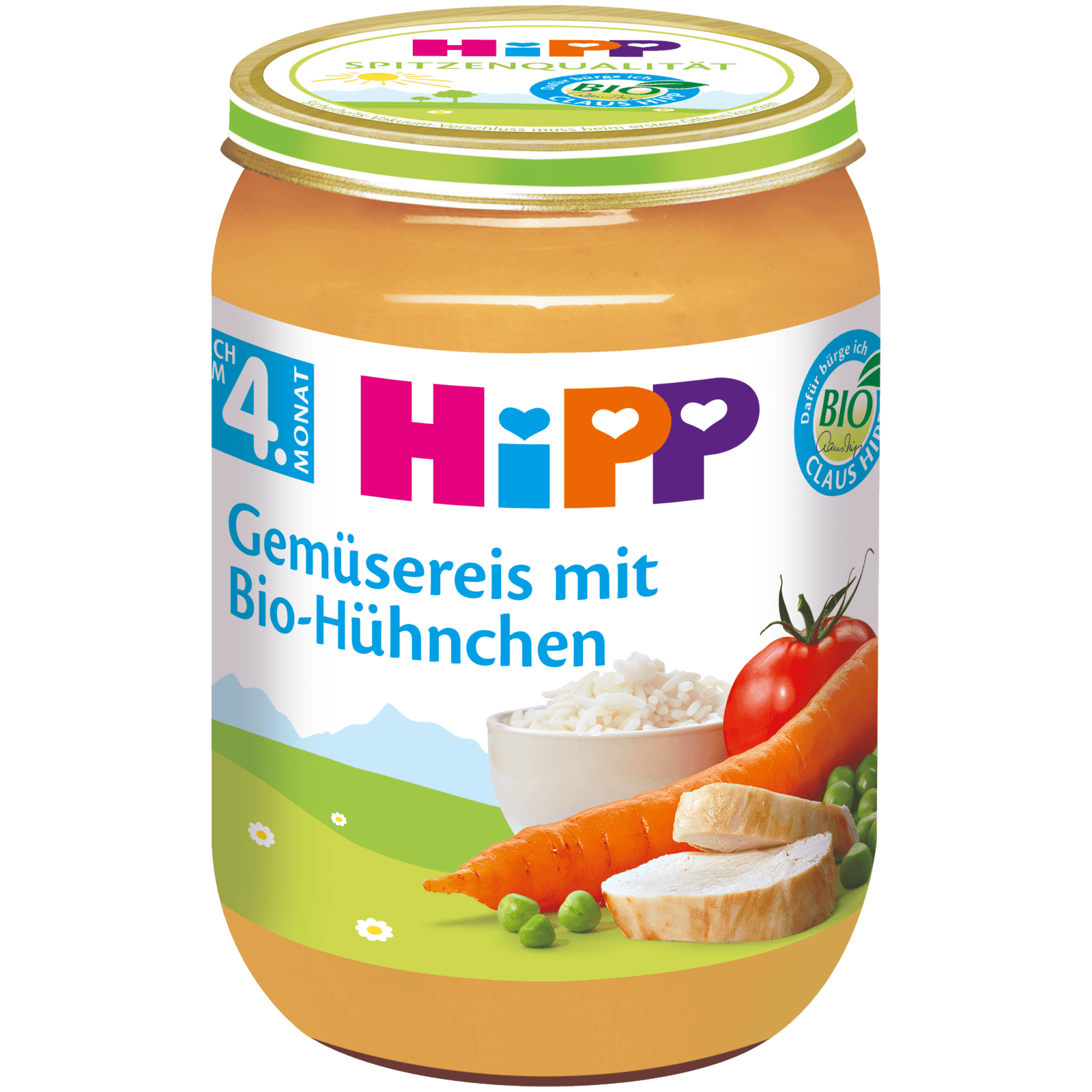 HIPP 6250 GEMUE.REIS BIO-HUHN 5M 190G GL